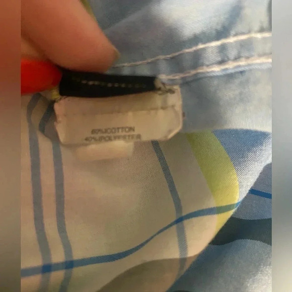 Oakley Blue Plaid Short Sleeve Button Down Shirt. Size Large - Picture 6 of 7